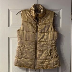 Talbots Metallic Gold Women's Puffer Vest